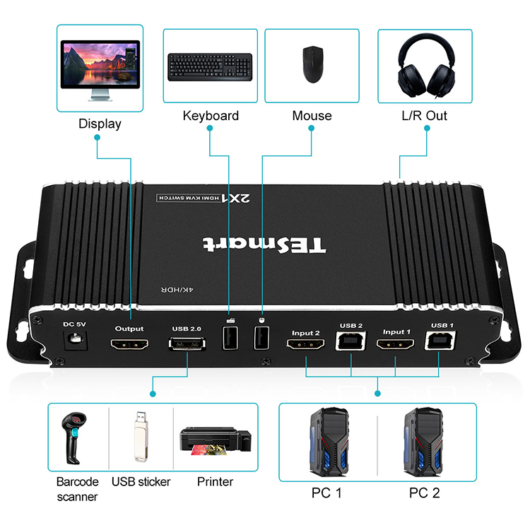 Tesla Elec best seamless kvm switch customized for computer