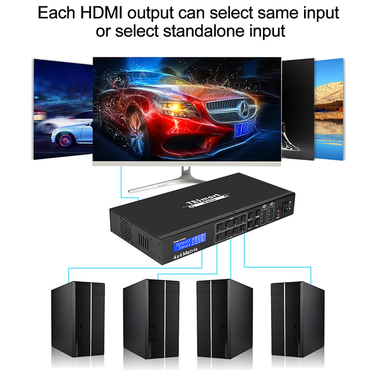 Tesla Elec latest hdmi matrix 4x2 directly sale for media player