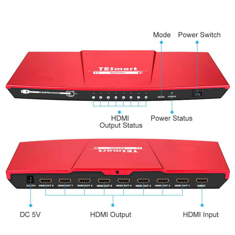 Tesla Elec hdmi output splitter manufacturer for media player