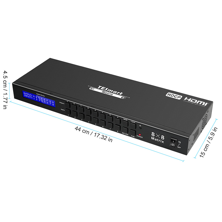 support 1080p 4k hdmi matrix switcher 8x8 supplier for media player