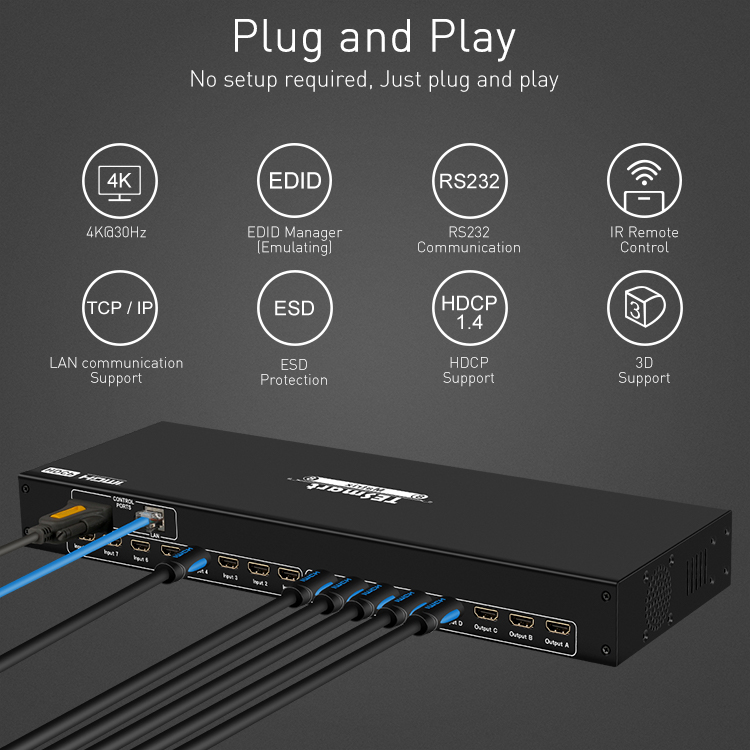 latest hdmi matrix 8x8 customized for media player-11