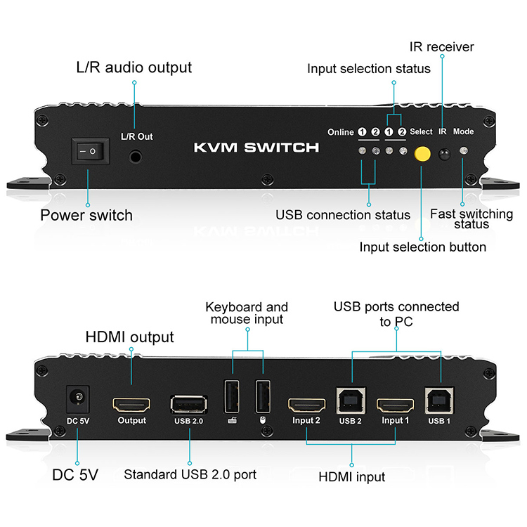 Tesla Elec kvm switch dvi with good price for computer