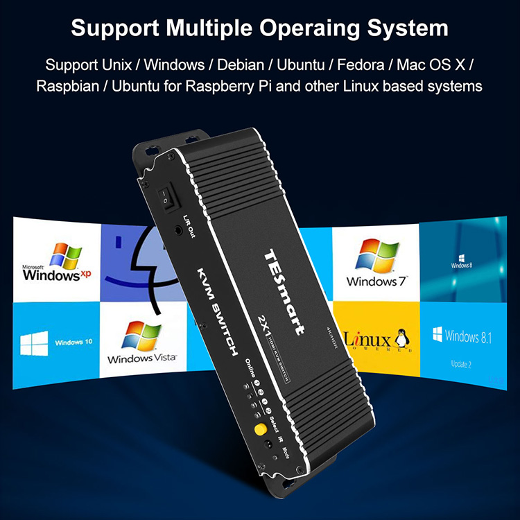 Tesla Elec multi-view kvm switch customized for printer