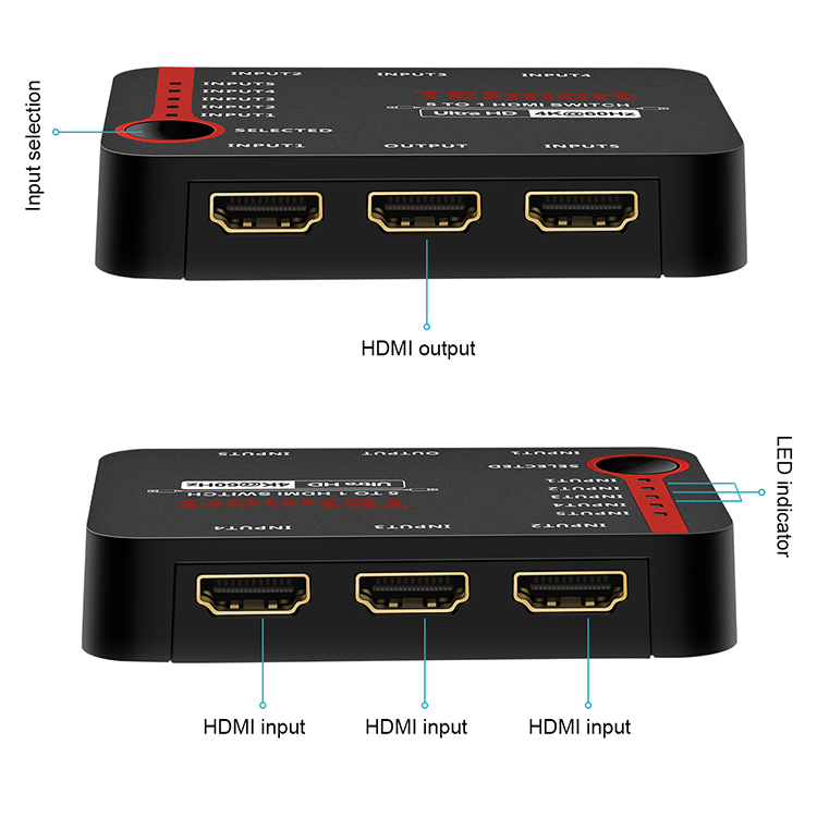 Tesla Elec hdmi switch with remote factory for media player