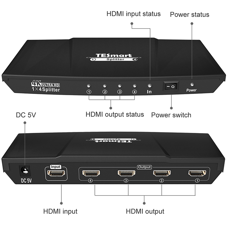 Tesla Elec hdmi splitter 1 in 2 out customized for display device