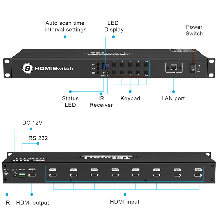 Tesla Elec seamless hdmi switch manufacturer for DVD player