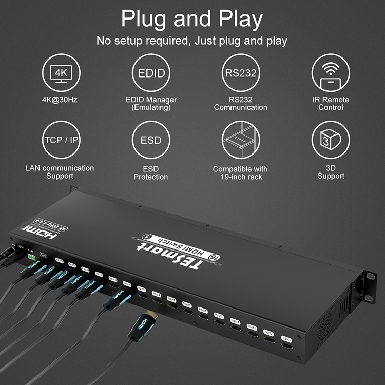 Tesla Elec compatible 2 port hdmi switch supplier for display device