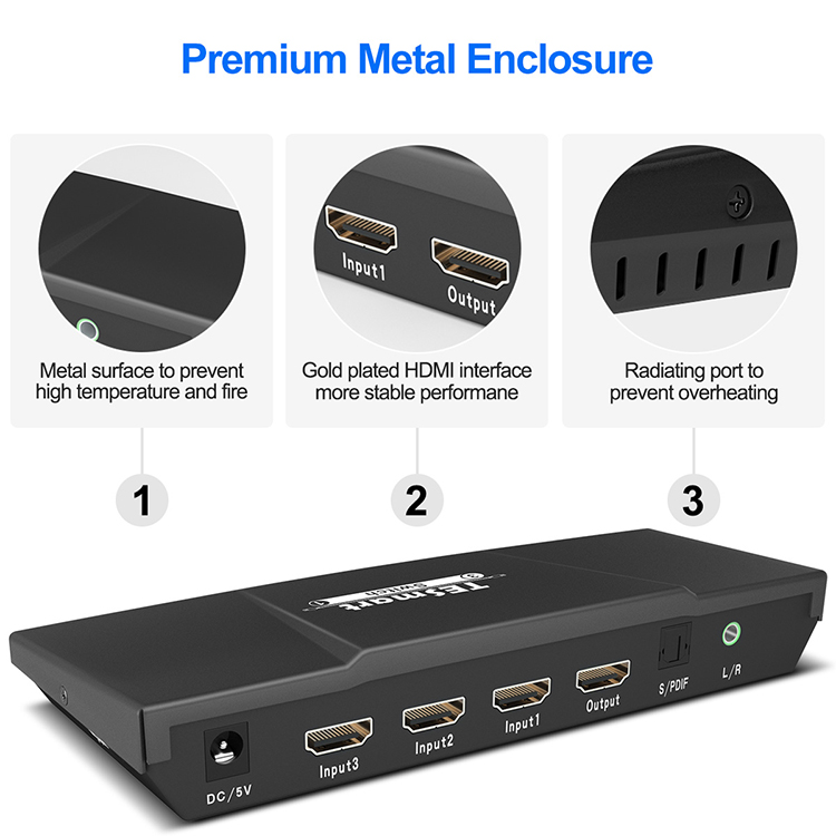 audio out hdmi switch with remote directly sale for media player