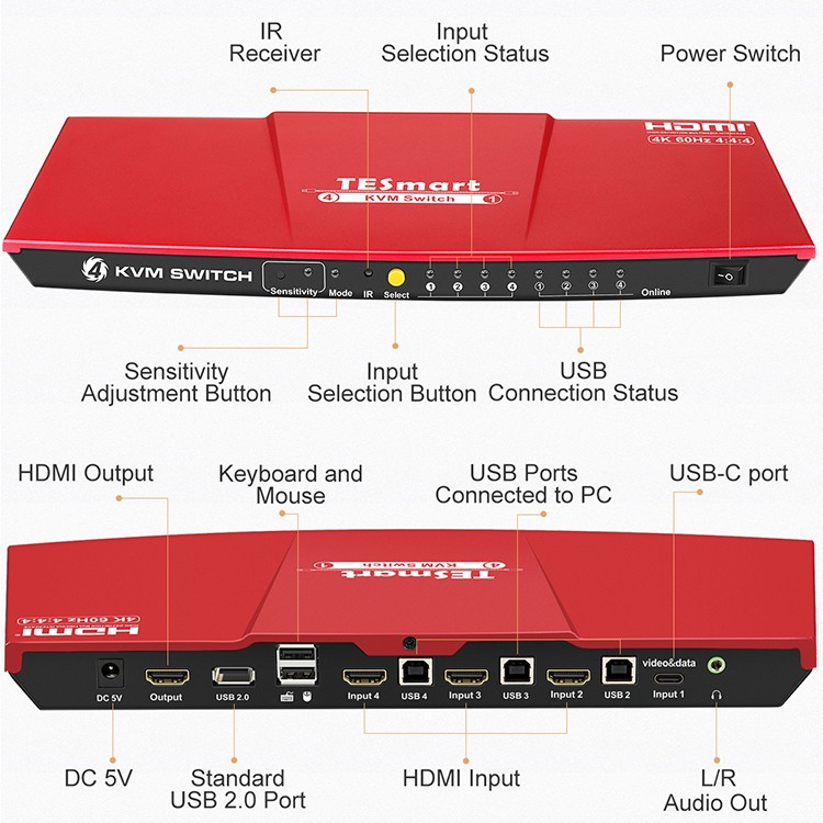 latest kvm switch 4 port customized for printer