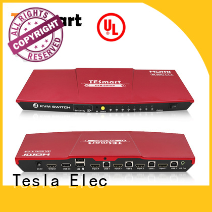 Tesla Elec aluminum alloy usb kvm switch 4 port customized for checkout counter