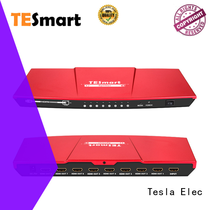 Tesla Elec aluminum alloy hdmi splitter 1 in 2 out manufacturer for media player