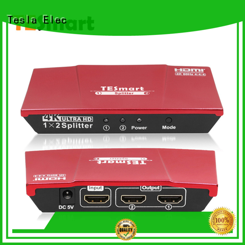 Tesla Elec aluminum alloy hdmi splitter for dual monitors wholesale for computers