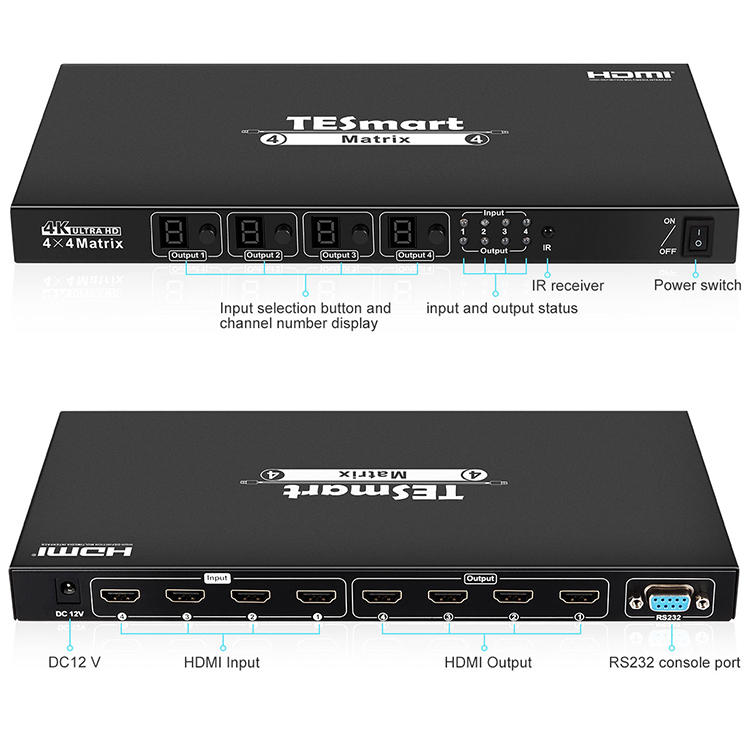 Tesla Elec compatible hdmi matrix 4x4 supplier for computers-1