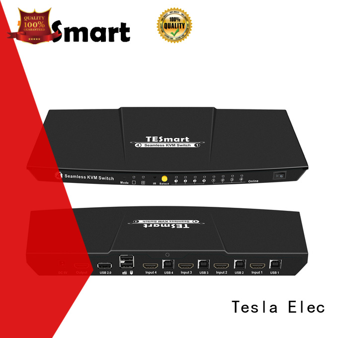 Tesla Elec 4x1 kvm switch hdmi dual monitor customized for checkout counter