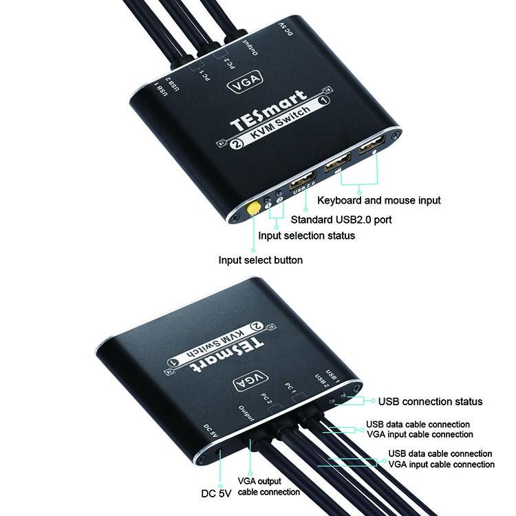 aluminum alloy network kvm switch supplier for display device-1