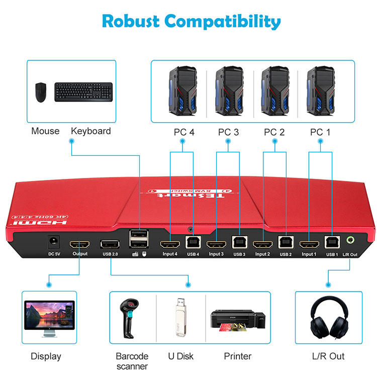 Tesla Elec high quality kvm switch 8 port supplier for checkout counter-2