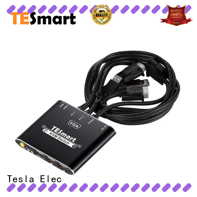 Tesla Elec aluminum alloy network kvm switch directly sale for display device