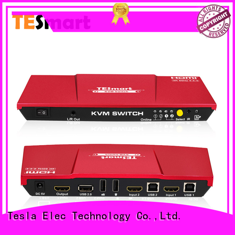 Tesla Elec aluminum alloy multi-view kvm switch customized for television