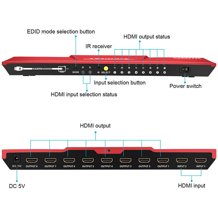 Tesla Elec quality 1x2 hdmi splitter wholesale for DVD player-1