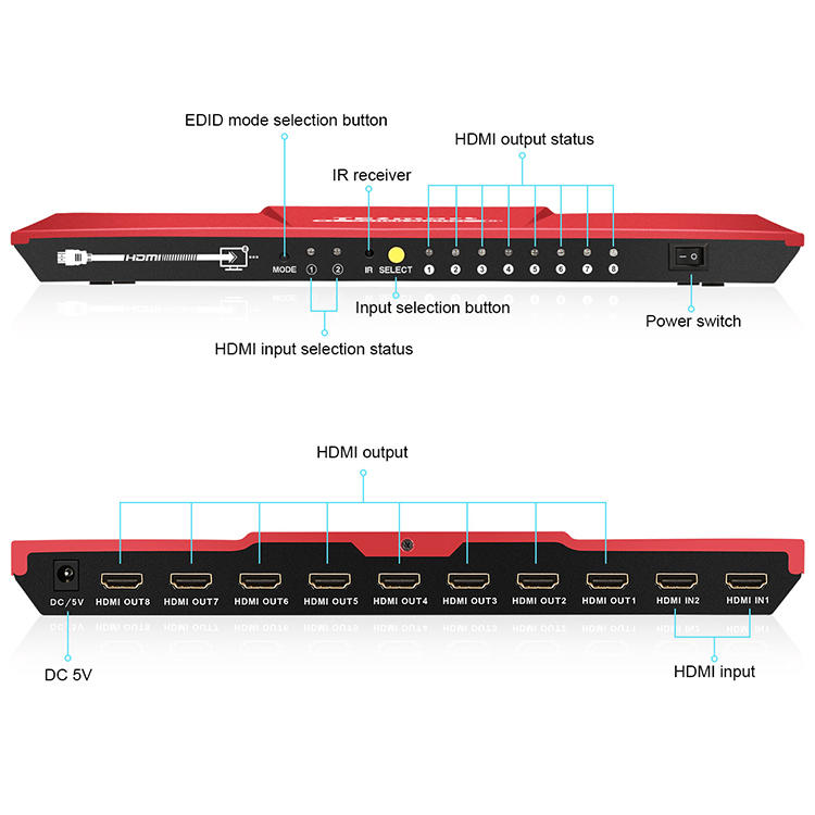 2x8 hdmi switch splitter directly sale for media player-1