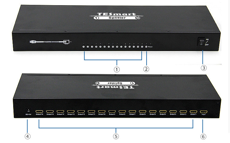 1x16 HDMI splitter Support FULL HD 4K