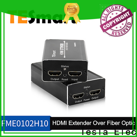 Tesla Elec aluminum alloy hdmi extender over fiber supplier for media palyer