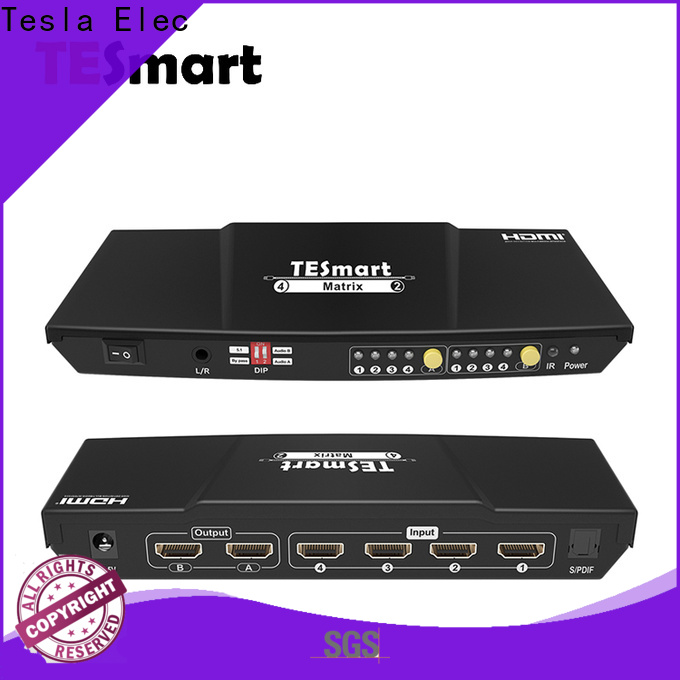 Tesla Elec new hdmi matrix 2x4 supplier for computers