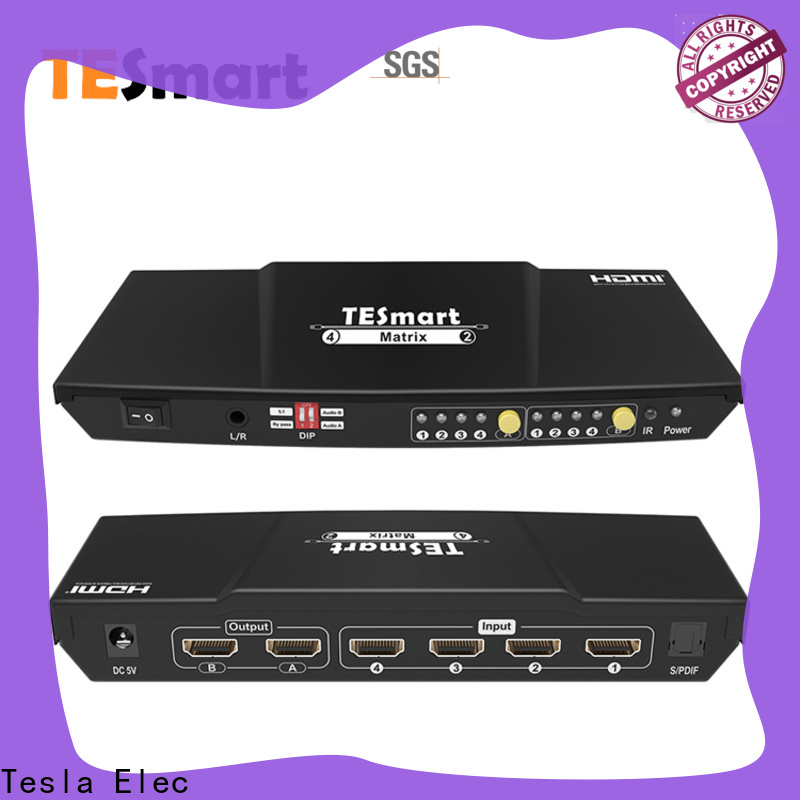 Tesla Elec hdmi matrix 2x4 manufacturer for media player