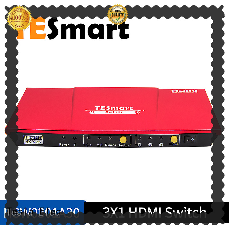 Red 3x1 HDMI Switch with audio out