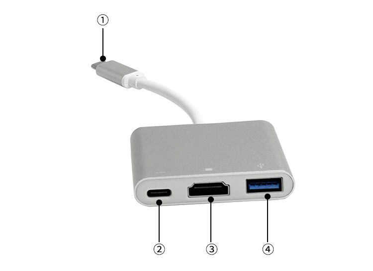 Professional Type-C to HDMI and USB3.0 adapter-1